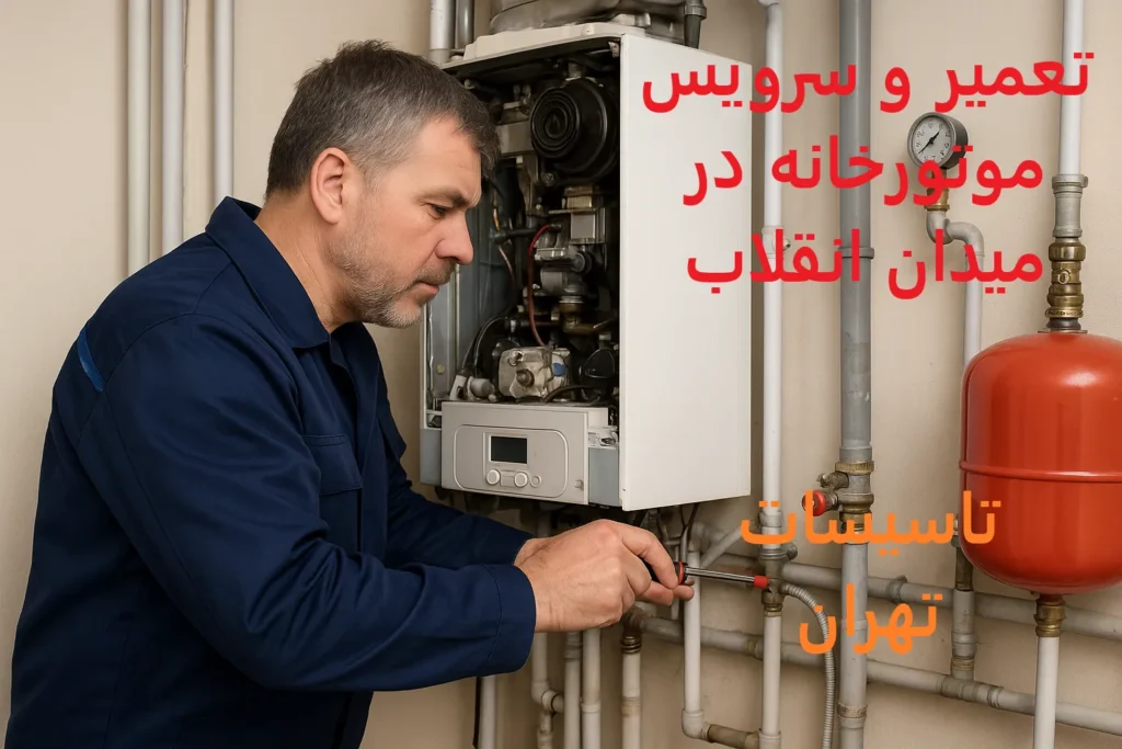 تعمیر و سرویس موتورخانه در میدان انقلاب